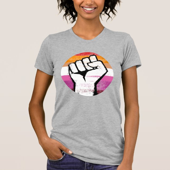 T-shirt Tête de poing lesbienne (Devant)