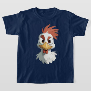T-shirt Tête de poulet de dessin animé en colère