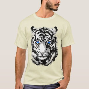 T-shirt Tête de tigre blanc de Sibérie - T-Shir aux yeux