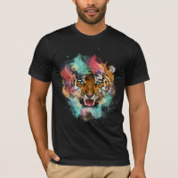 Tête de tigre colorée