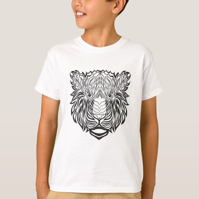 T-shirt Tête de tigre de style (Devant)
