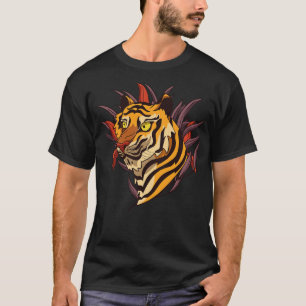 T-shirt Tête de tigre tirée à la main