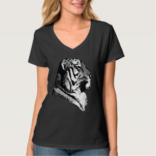 T-shirt Tête de tigre visage gros chats prédateur empreint