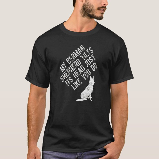 T-shirt Tête de tringle berger allemande (Devant)