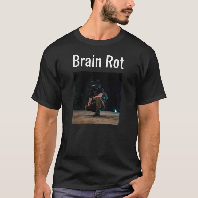 T-shirt Tête de TV amusante à la course cérébrale (Devant)