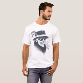 T-shirt Tête de vieux crâne blanc