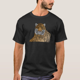 T-shirt Tête de visage de tigre gros chats prédateur empre