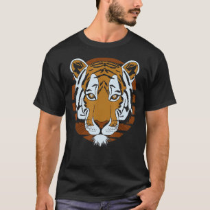 T-shirt Tête de visage de tigre Impression de gros chats A