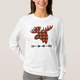 T-shirt Tête d'orignal rouge Noir