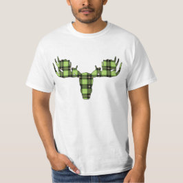 T-shirt Tête d'orignal verte et noire