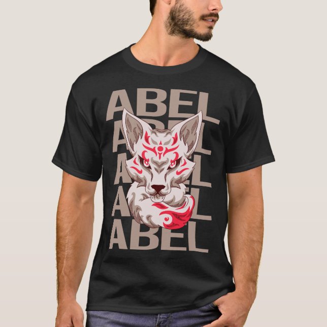 T-shirt Tête Fox - Nom Abel (Devant)