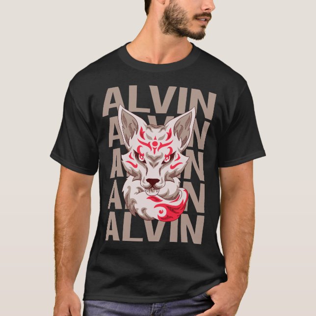 T-shirt Tête Fox - Nom Alvin (Devant)