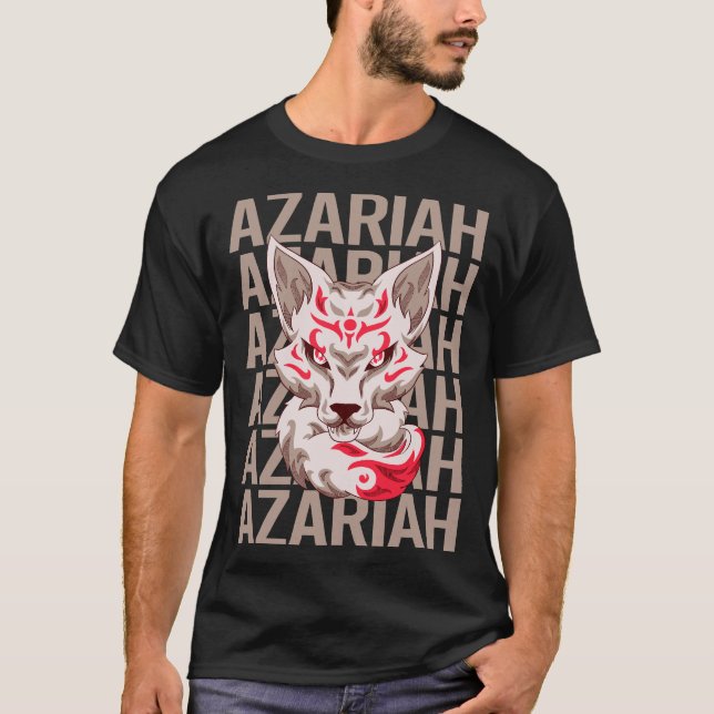 T-shirt Tête Fox - Nom Azariah (Devant)