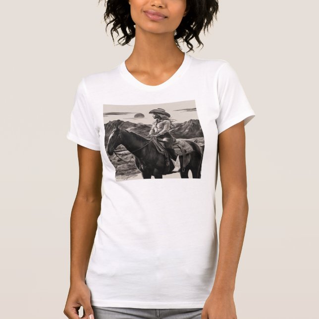 T-shirt Tête Monochrome à la mode pour fille blanche mince (Devant)