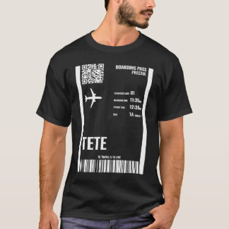T-shirt Tete Mozambique Boarding Pass Airline Ticket Trave
