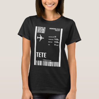 T-shirt Tete Mozambique Boarding Pass Airline Ticket Trave