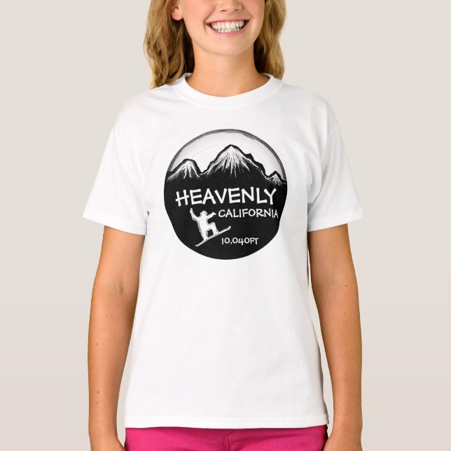 T-shirt Tête noire pour filles de Californie paradisiaque (Devant)
