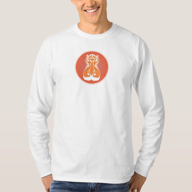 T-shirt Tête rationalisée de l'hippopotame des hommes en (Devant)