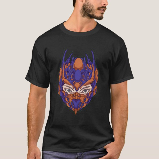 T-shirt Tête Robotique Cyborg Robot Tête Cyber sur le dos (Devant)