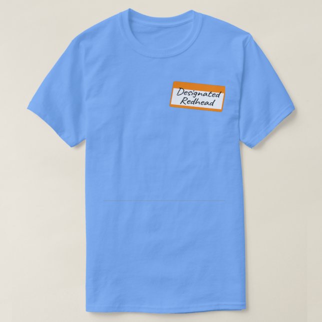 T-shirt Tête rouge désignée Bonjour Mon nom est Sticker (Design devant)