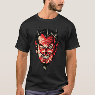 T-shirt Tête vintage du diable rouge d'Halloween
