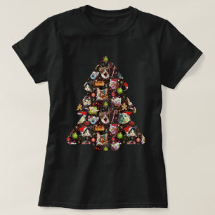 T-shirt Têtes de chat de Noël dans la galaxie drôle