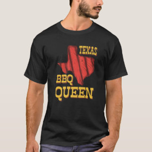T-shirt Texas BBQ Queen Barbecue Fumer Viande BBQ Grill Gr