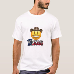 T-shirt Texas blanc emoji cowboy