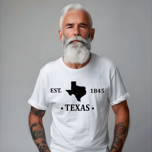 T-shirt Texas carte noir l'état étoile seule (Créateur téléchargé)