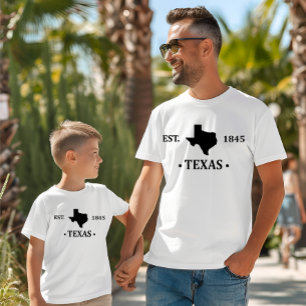 T-shirt Texas carte noir l'état étoile seule