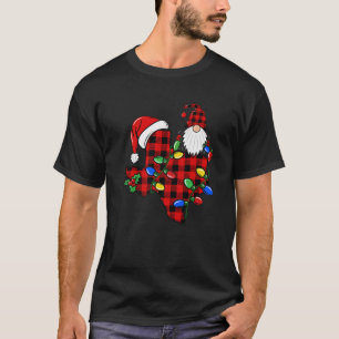 T-shirt Texas Christmas Lights Gnomo Buffalo Plaid Xmas Gi