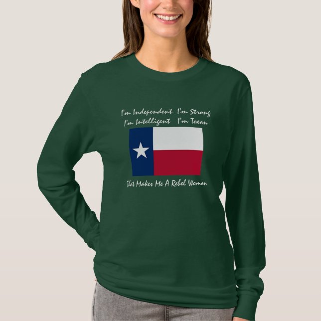 T-shirt Texas-drapeau, je suis indépendant je suis (Devant)