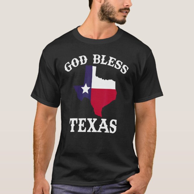 T-shirt Texas Drapeau Patriotique Texan Pride Dieu Béni Te (Devant)