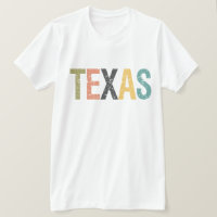 Texas en lettres de couleur rétro passé