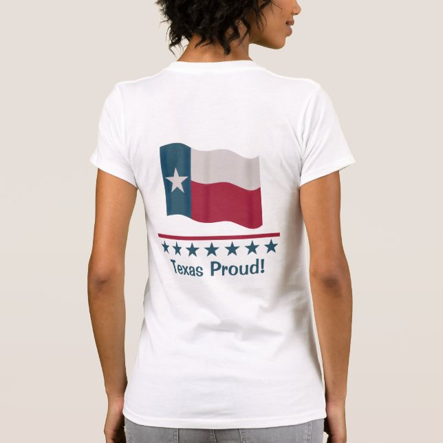 T-shirt Texas Fier Waving Long Star Drapeau Design (Dos)