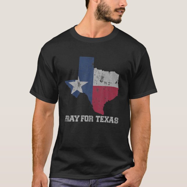 T-shirt Texas Forte Prière Pour Le Texas Nos Enfants Mérit (Devant)