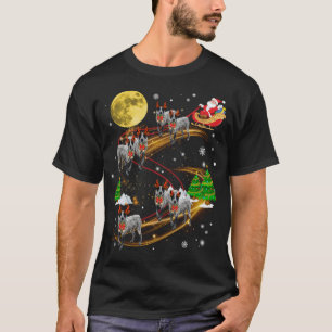 T-shirt Texas Heeler Reindeer Christmas Chien Riding Père 