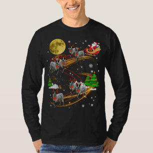 T-shirt Texas Heeler Reindeer Christmas Chien Riding Père
