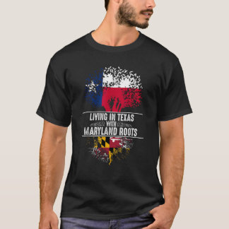 T-shirt Texas Home Maryland Roots State Tree Flag Shirt Lo