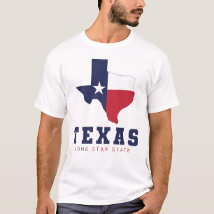 T-shirt Texas, Lone Star State, Drapeau Carte Blanc Homme