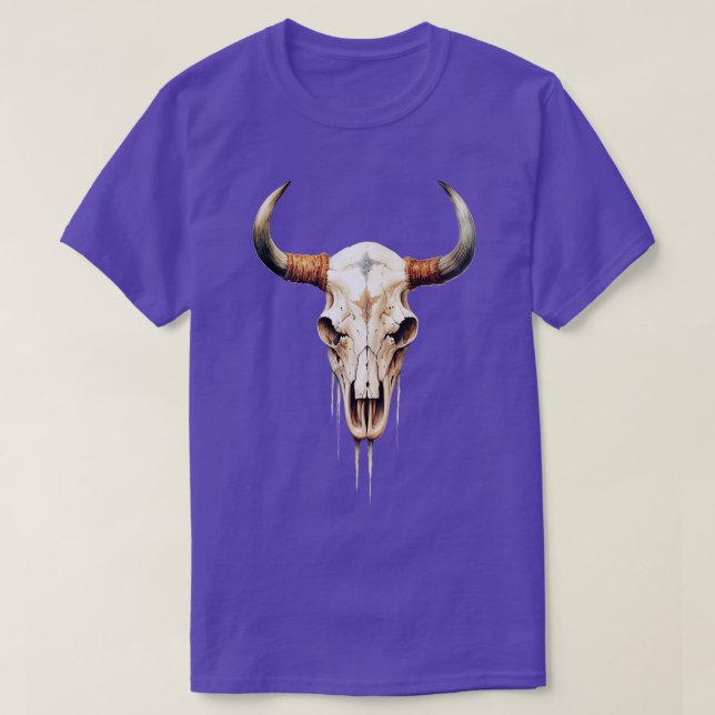 T-shirt Texas Longhorn Skull (Design devant)