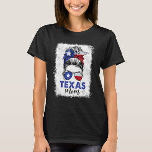 T-shirt Texas Maman Maman Mère Messy Bun Cheveux Texas Sup