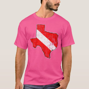 T-shirt Texas Map Outline Plongée Drapeau Drapeau Engin De