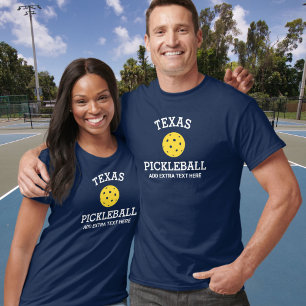 T-shirt Texas Pickleball Add Club, Nom du partenaire perso