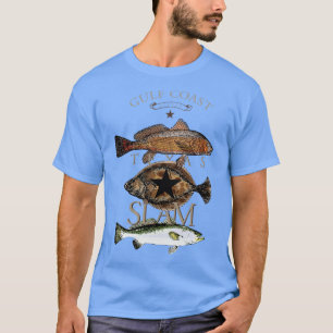 T-shirt Texas Slam Fishing Red Drounder Flounder Truite