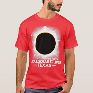 T-shirt TEXAS Total Éclipse Solaire 2024 8 avril Amérique 