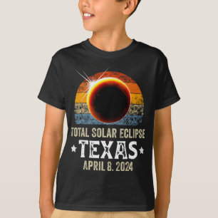 T-shirt Texas Total Solar Eclipse Avril 8 2024 Texas Solar