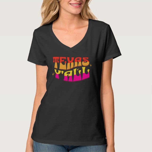 T-shirt Texas Y all Bold Typography (Devant)