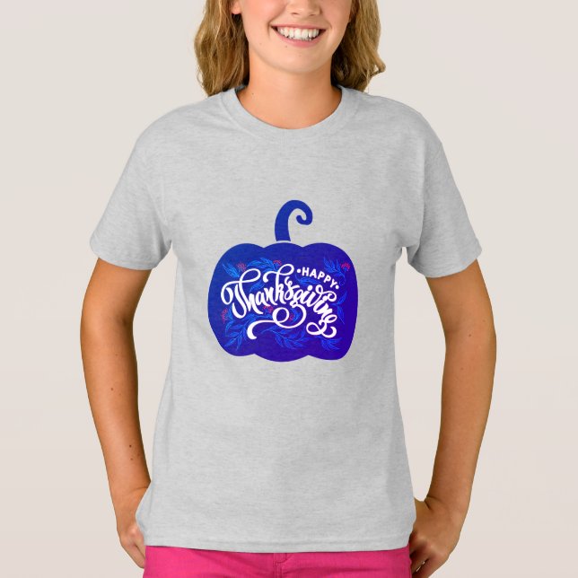 T-shirt Texte à la mode sur le citrouille pour Thanksgivin (Devant)