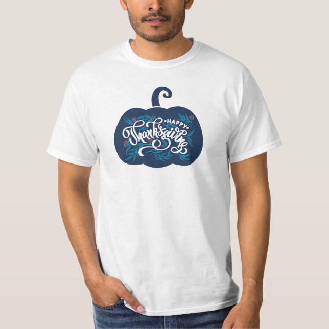 T-shirt Texte à la mode sur le citrouille pour Thanksgivin (Devant)